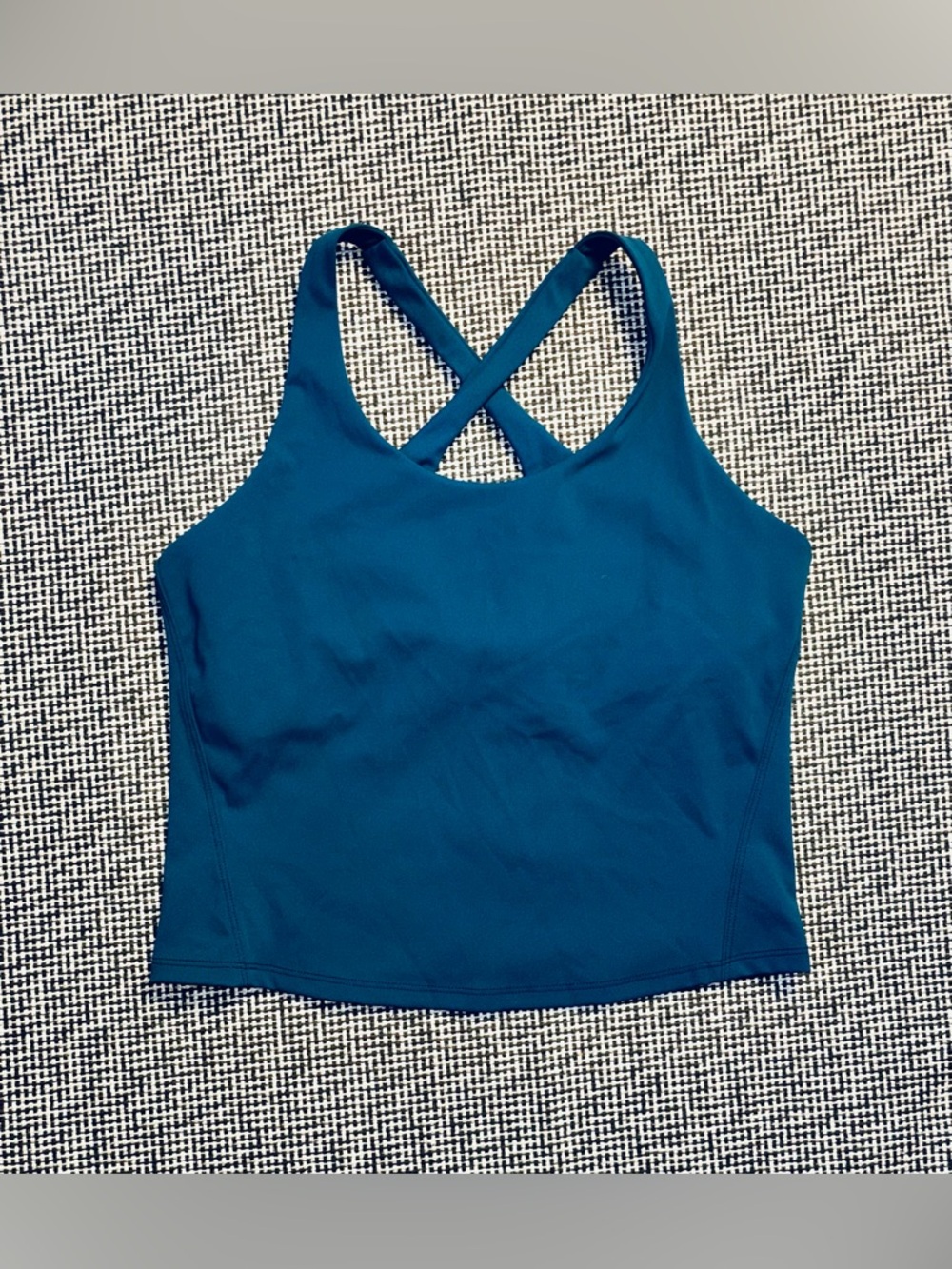 Spanx Get Moving Contour Crossback Shelf Tank, Crystal Teal, Size Small